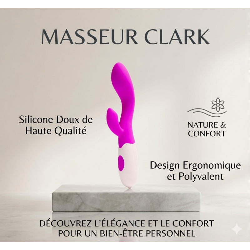 Masseur Clark Type Rabbit - Haute Qualité en Silicone Premium